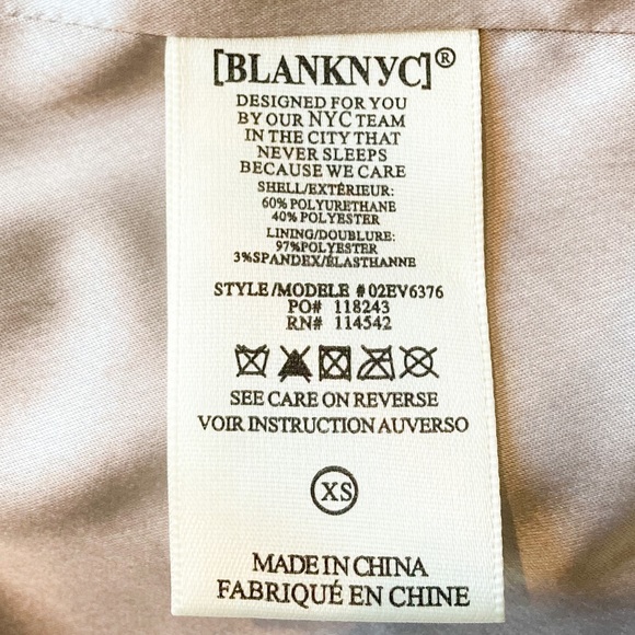 BLANKNYC Women’s Faux Leather Beige Blazer XS - Picture 8 of 9